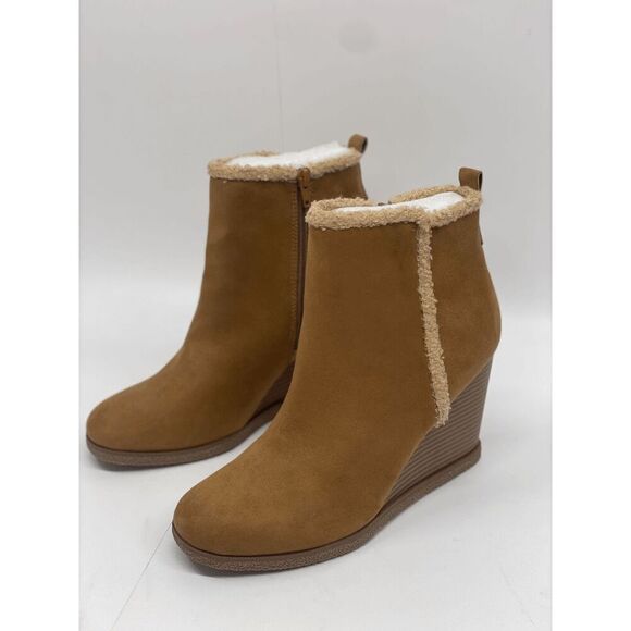 Sun + Stone Women's Camillia Wedge Bootie - Tan Micro 10M - Picture 2 of 7